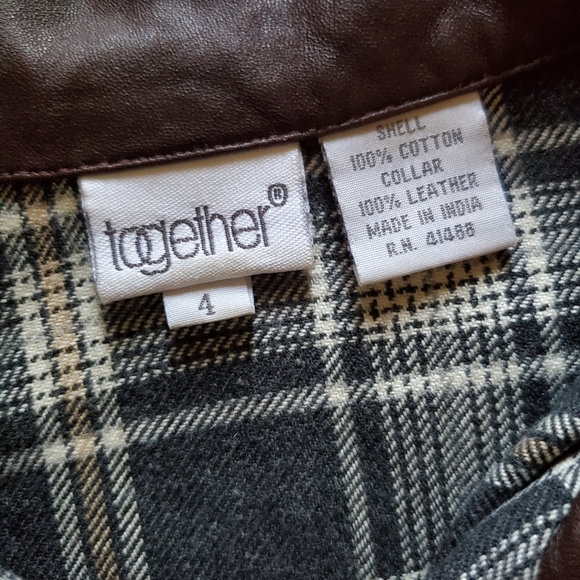 Vintage Cotton Leather And Lace Plaid Western Shirt - Picture 8 of 12